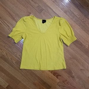 W5 Mustard Swiss Dot Blouse